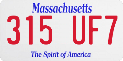 MA license plate 315UF7