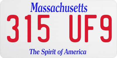 MA license plate 315UF9