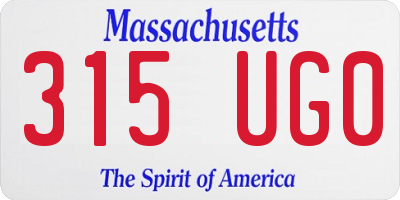 MA license plate 315UG0