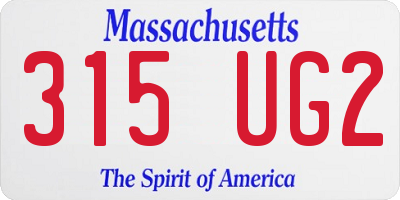 MA license plate 315UG2