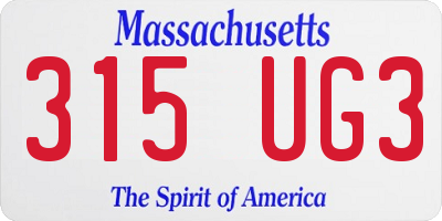 MA license plate 315UG3