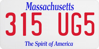 MA license plate 315UG5