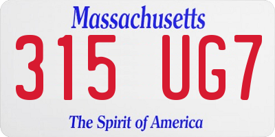 MA license plate 315UG7