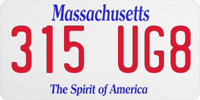 MA license plate 315UG8