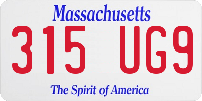 MA license plate 315UG9