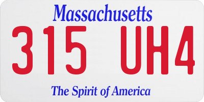 MA license plate 315UH4