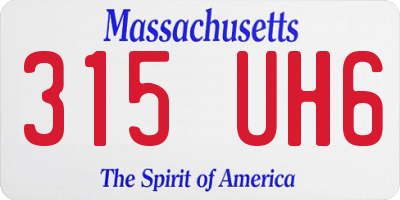 MA license plate 315UH6