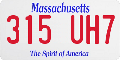 MA license plate 315UH7