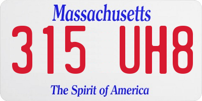 MA license plate 315UH8