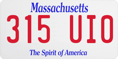MA license plate 315UI0