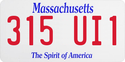MA license plate 315UI1