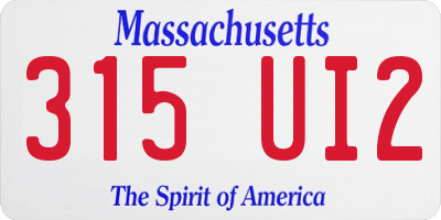 MA license plate 315UI2