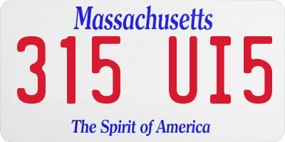MA license plate 315UI5