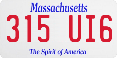 MA license plate 315UI6