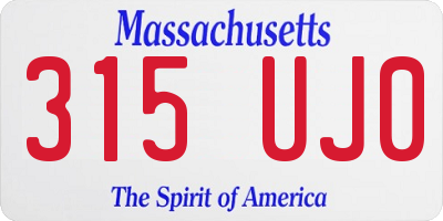MA license plate 315UJ0