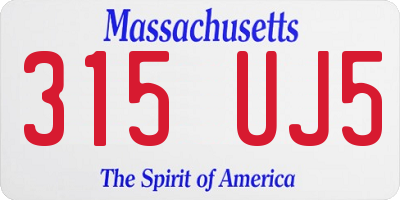 MA license plate 315UJ5