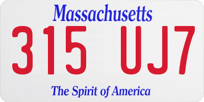 MA license plate 315UJ7