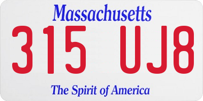 MA license plate 315UJ8
