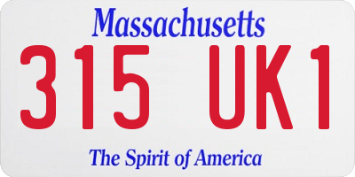 MA license plate 315UK1