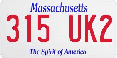 MA license plate 315UK2