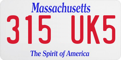 MA license plate 315UK5