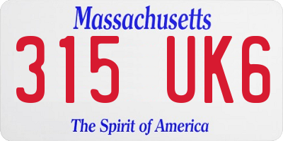 MA license plate 315UK6