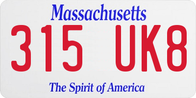 MA license plate 315UK8