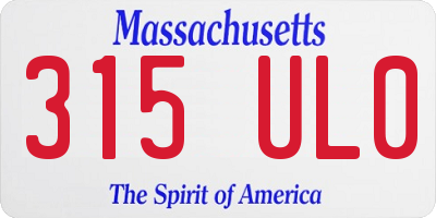 MA license plate 315UL0
