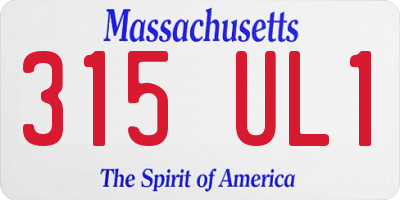 MA license plate 315UL1