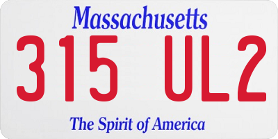 MA license plate 315UL2