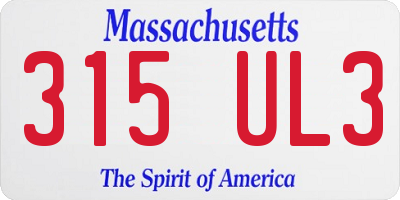 MA license plate 315UL3