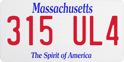MA license plate 315UL4