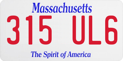 MA license plate 315UL6