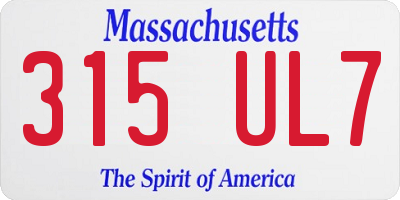 MA license plate 315UL7