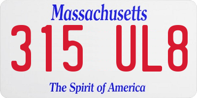 MA license plate 315UL8