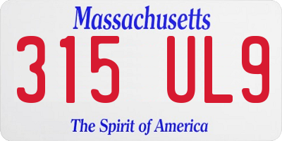 MA license plate 315UL9