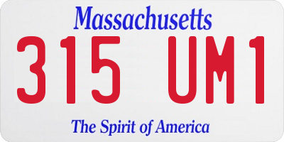MA license plate 315UM1
