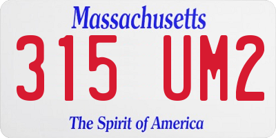 MA license plate 315UM2