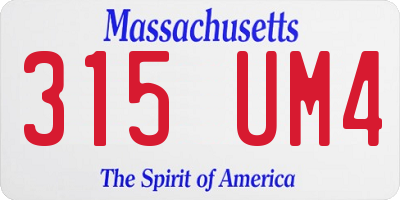 MA license plate 315UM4