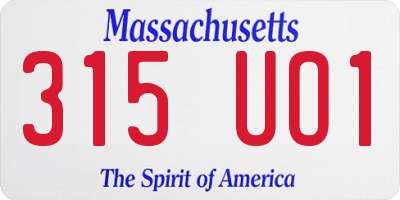 MA license plate 315UO1