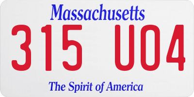 MA license plate 315UO4