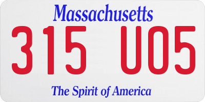 MA license plate 315UO5