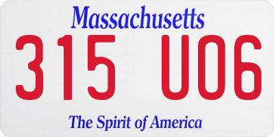 MA license plate 315UO6