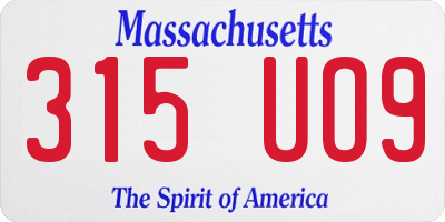 MA license plate 315UO9
