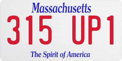 MA license plate 315UP1