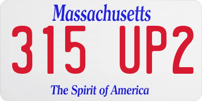 MA license plate 315UP2