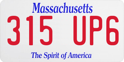 MA license plate 315UP6