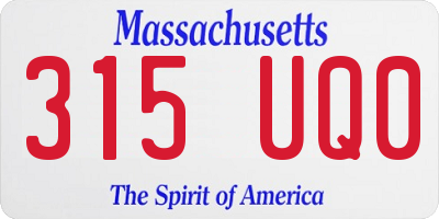 MA license plate 315UQ0