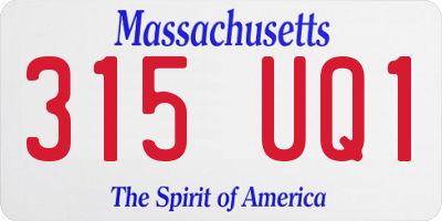 MA license plate 315UQ1