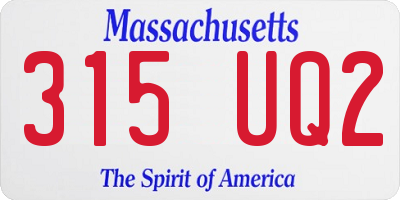 MA license plate 315UQ2